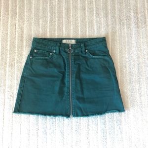 FREE PEOPLE army green denim skirt, Size 25
